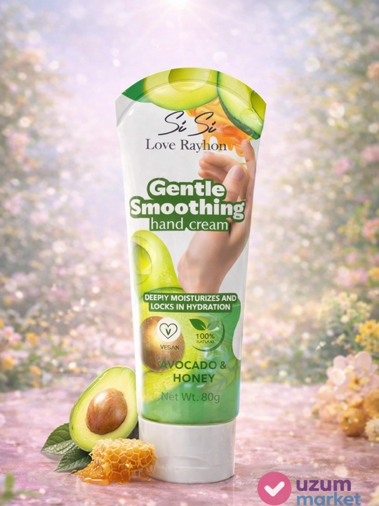 SiSi Love Rayhon Gentle Smoothing qo‘l kremi 80g Atirgul Shaftoli  Bug‘doy  Avokado & Asal - 