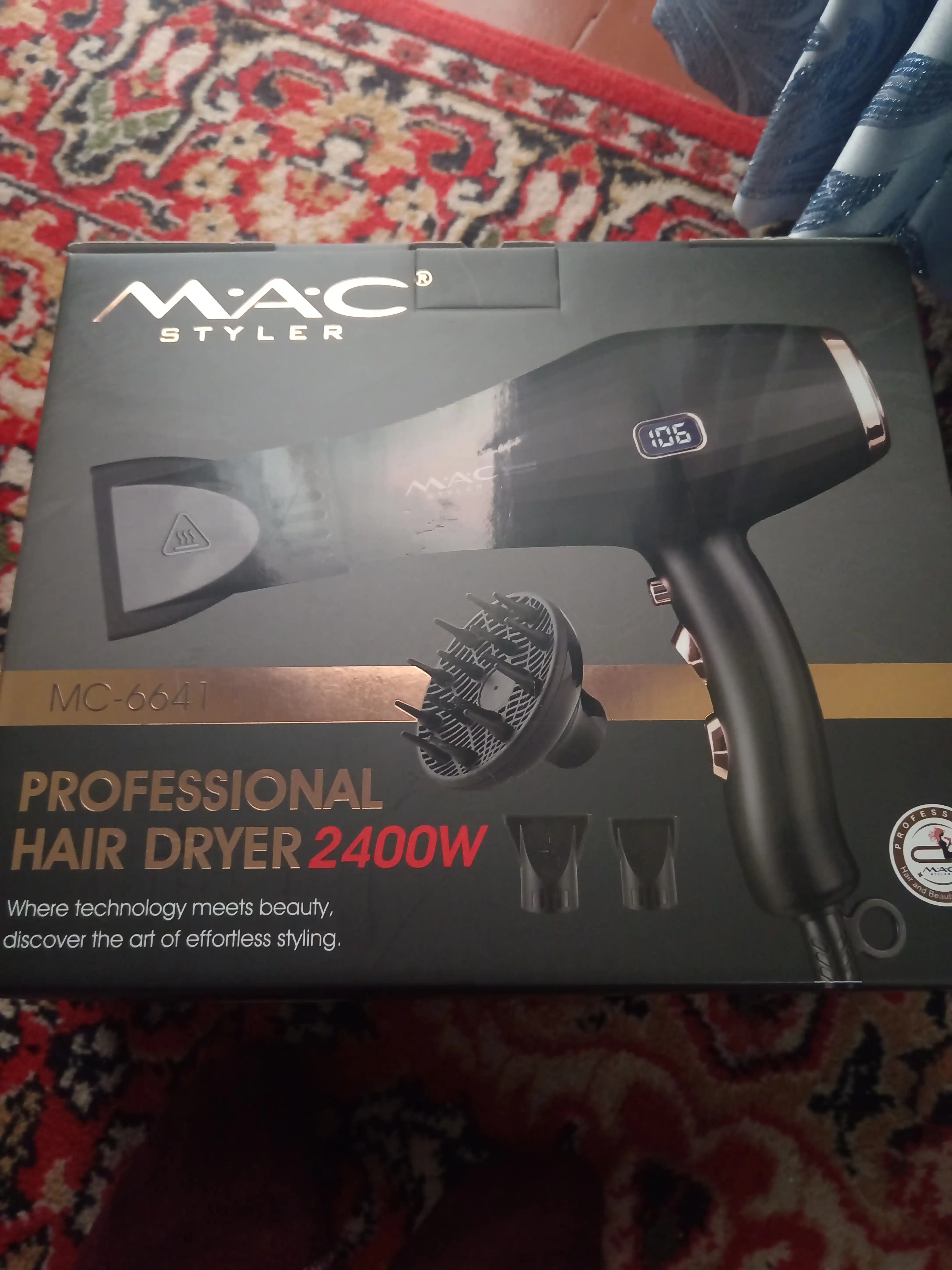 Professional fen soch quritgich MAC styler MC-6641, quritish va turmaklash uchun, 2400W