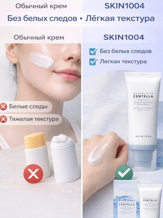 SKIN1004 Centella солнцезащитная сыворотка SPF50+ PA++++, увлажняющая