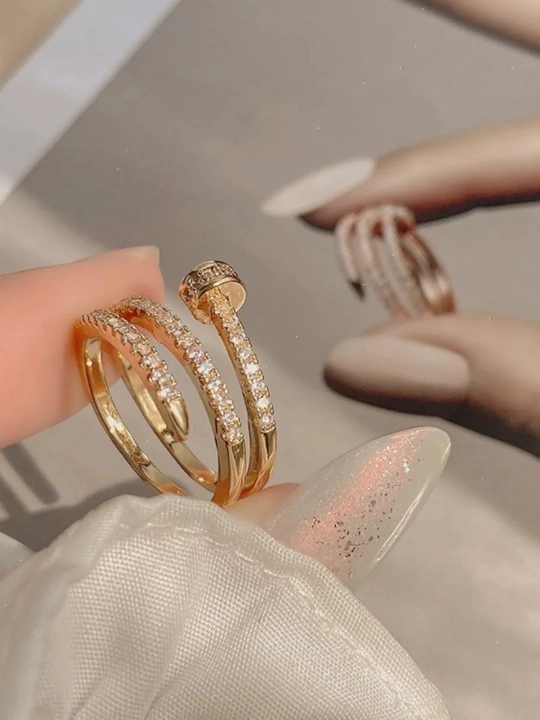 Кольцо женское гвоздь, в стиле картье, колечко гвоздик cartier