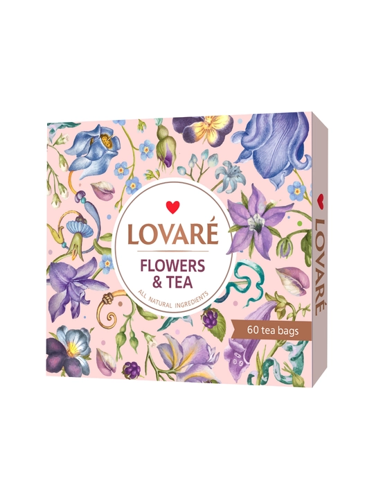 Подарочный набор чая Lovare Flowers&Tea, 60 ароматных чайных пакетиков