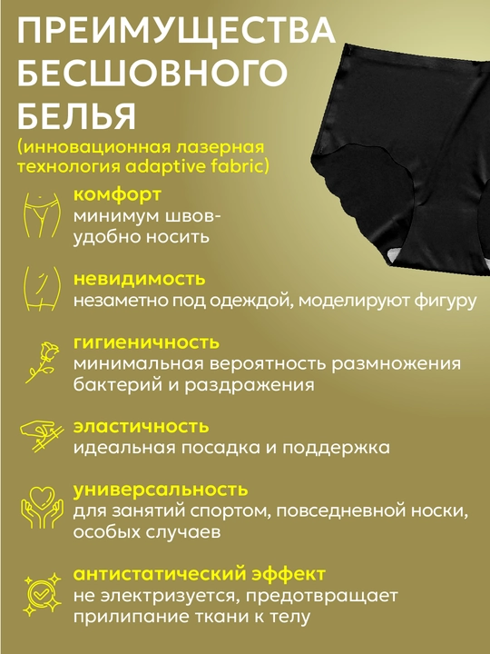 Трусы слипы женские ажурные, бесшовные, дышащие, высокая посадка, набор 3 штуки