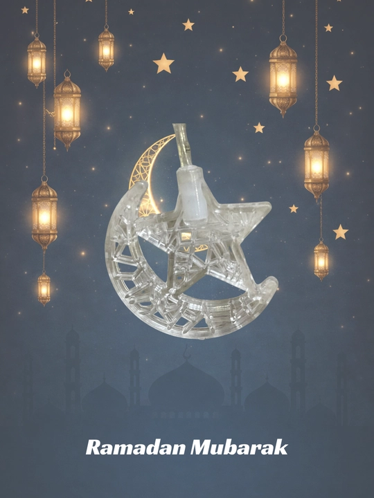 Ramazon, EID, RAMADAN MUBORAK uchun LED girlyanda svetlari bezaklar