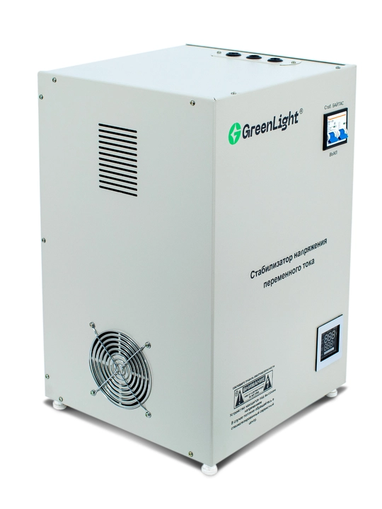GreenLight servo-privodli kuchlanish stabilizatori 15 kVA, 220V, polga/devorga o‘rnatiladi