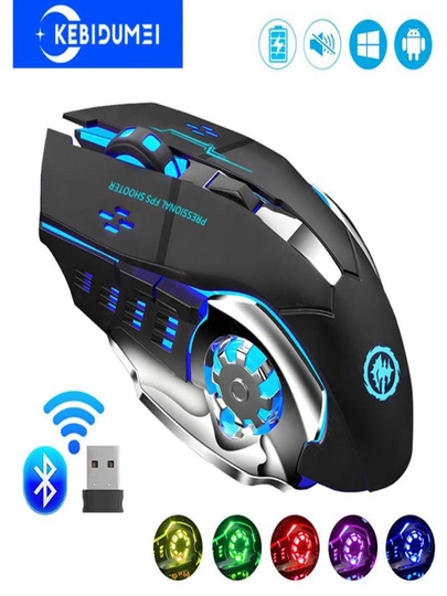 Simsiz kompyuter sichqoni, RGB yoruglik bilan - 