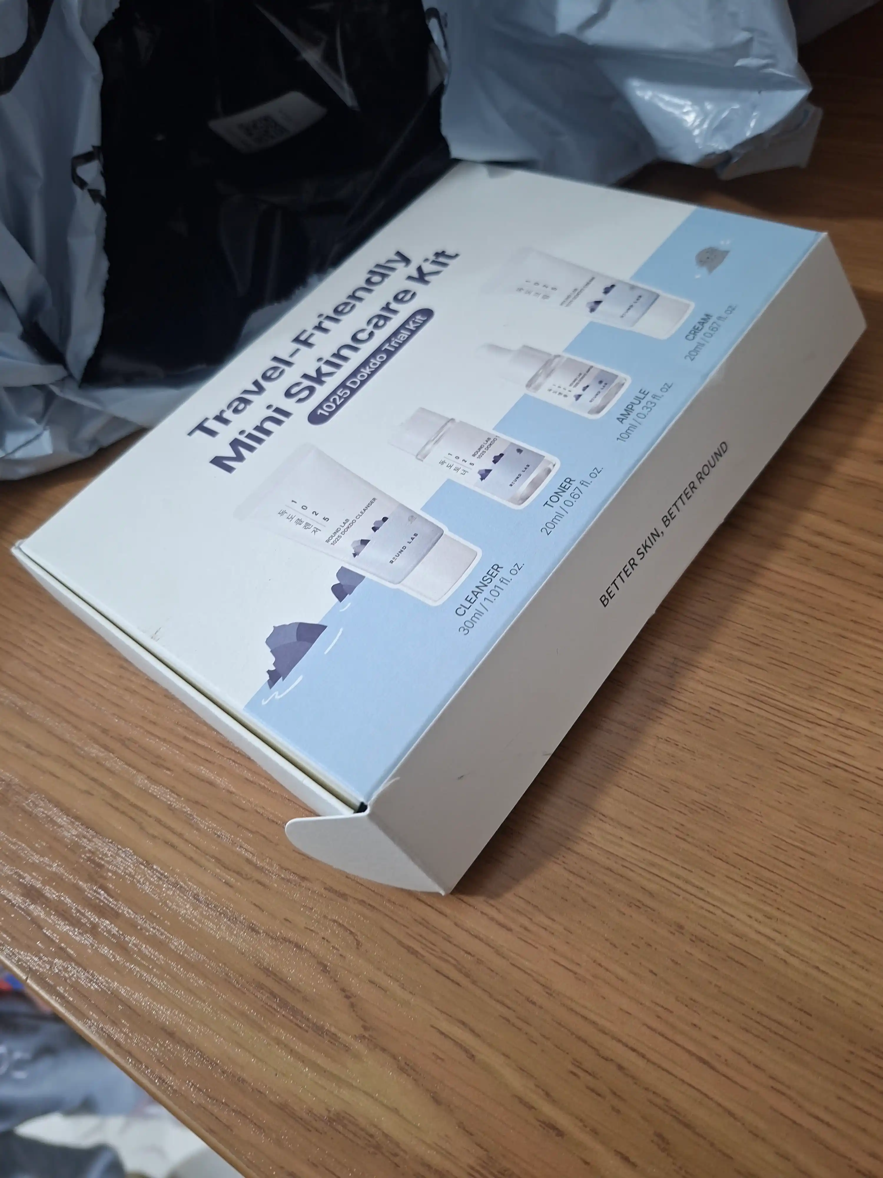 ROUND LAB yuz miniatyuralari sayohat to'plami, Pine Calming Cica Trial Kit, 4 dona