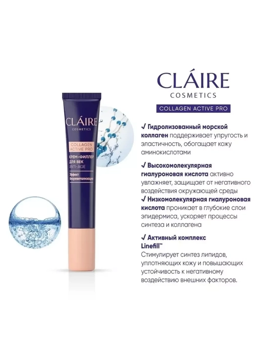 Крем-филлер для век Claire Collagen Active Pro, 15 мл