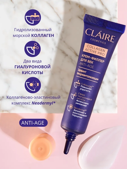 Крем-филлер для век Claire Collagen Active Pro, 15 мл