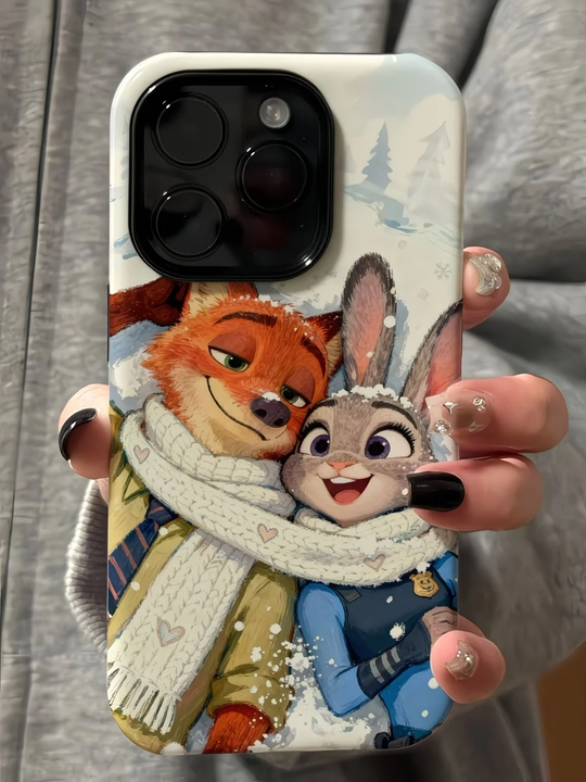 IPhone uchun Zootopia (Judy va Nick) dizaynli g'ilofi X/11/12/13/14/15/16/17 - 