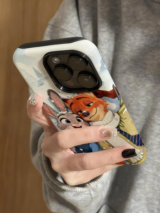 IPhone uchun Zootopia (Judy va Nick) dizaynli g'ilofi X/11/12/13/14/15/16/17