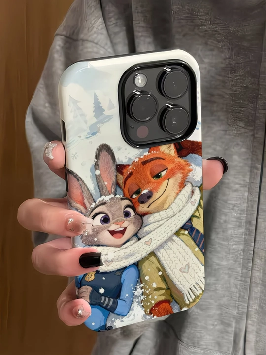 IPhone uchun Zootopia (Judy va Nick) dizaynli g'ilofi X/11/12/13/14/15/16/17