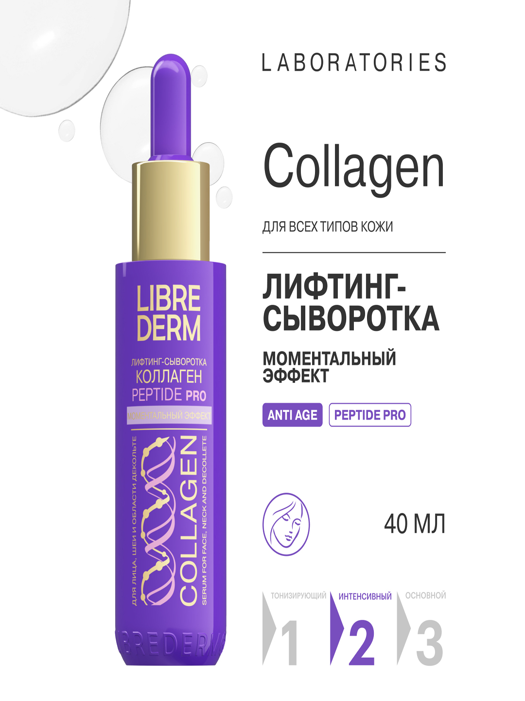 LIBREDERM Коллаген PEPTIDE PRO лифтинг-сыворотка , моментальный эффект, 40 мл