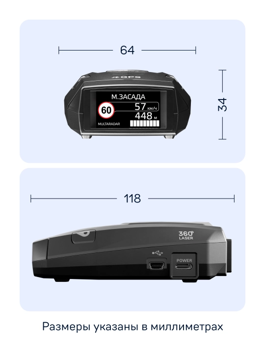 iBOX Sonar Uz signaturali radar-detektori + Cloud CC-57 adapteri