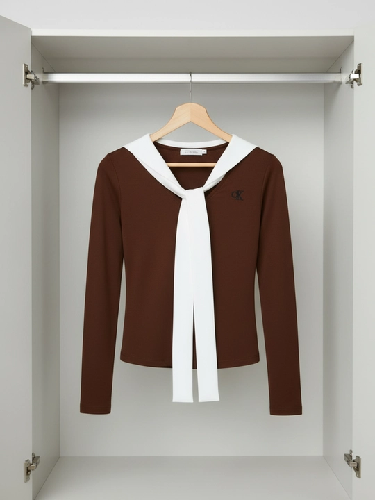 Ayollar uchun Sailor Style V-yengli bluzka, Pekin fabrikasidan, yuqori sifatl!