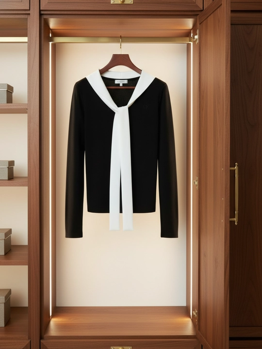Ayollar uchun Sailor Style V-yengli bluzka, Pekin fabrikasidan, yuqori sifatl!