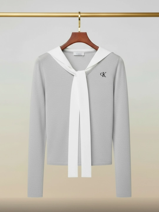 Ayollar uchun Sailor Style V-yengli bluzka, Pekin fabrikasidan, yuqori sifatl!