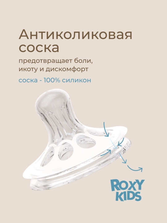 ROXY-KIDS Бутылочка для кормления стеклянная, 120/240 мл
