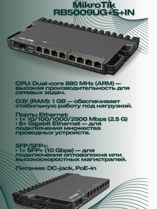 Маршрутизатор MikroTik RB5009UG+S+IN