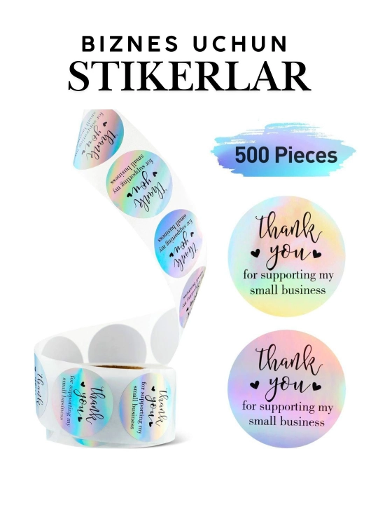 Сделайте свой бизнес более изысканным с помощью наклеек THANK you, 50 штук