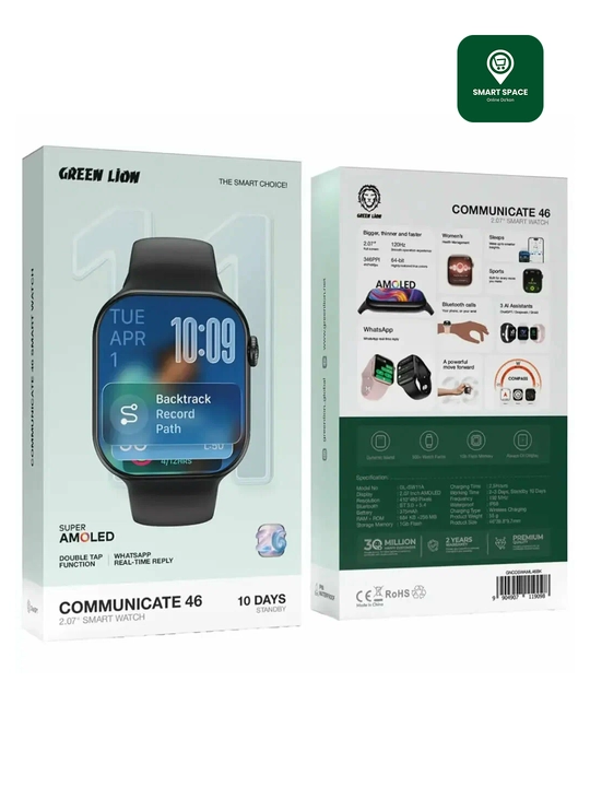 Smart Soat Green Lion Communicate 46  2.07″ AMOLED Bluetooth Qo‘ng‘iroq AI Assistant, IP68