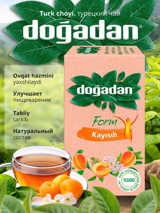 Turk choyi ozish uchun Dogadan Form, 20 paket, 6 xil - 
