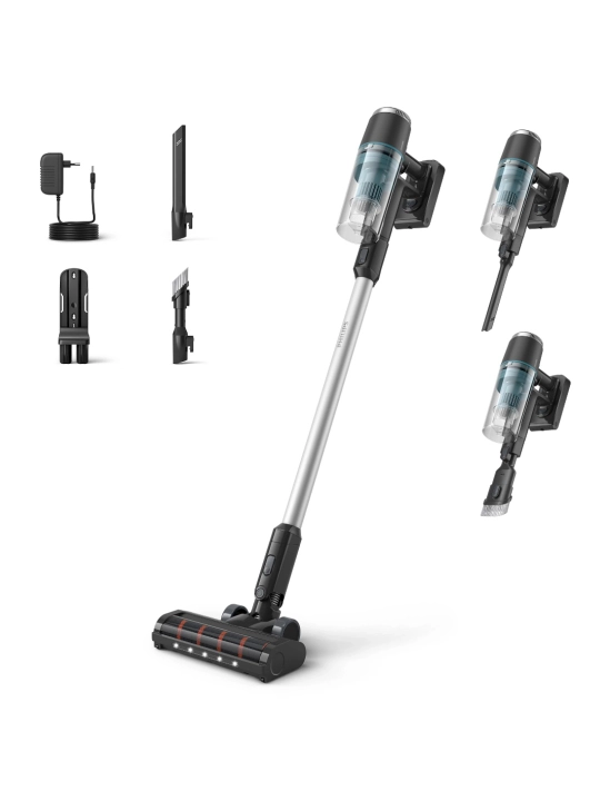 Пылесос Philips серии 3000 XC3031, аккумуляторный, сухой, без мешка (чёрный, синий) - 