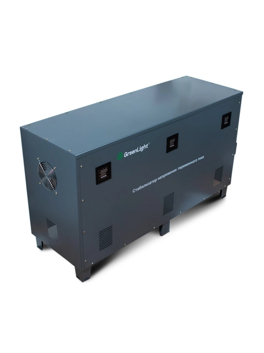 GreenLight kuchlanish stabilizatori, uch fazali 380 V, servoprivodli (30–120 kVA)
