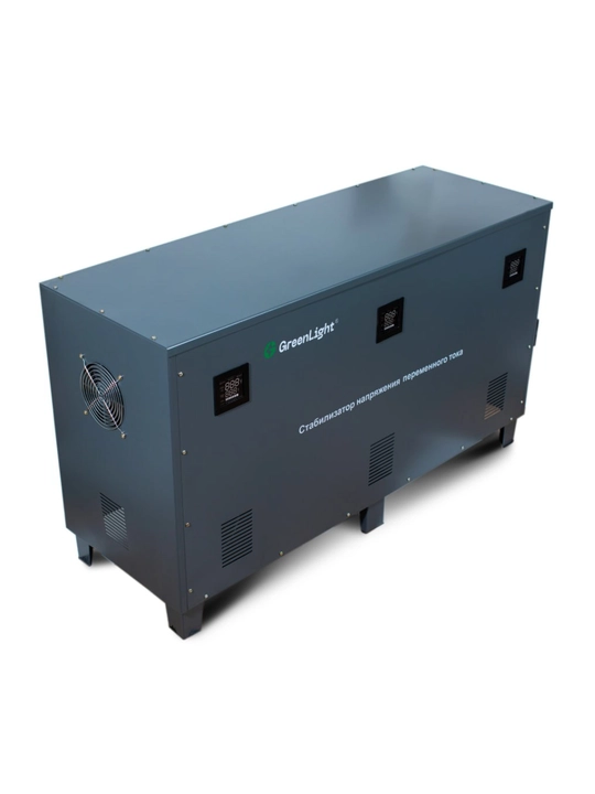 GreenLight kuchlanish stabilizatori, uch fazali 380 V, servoprivodli (30–120 kVA)