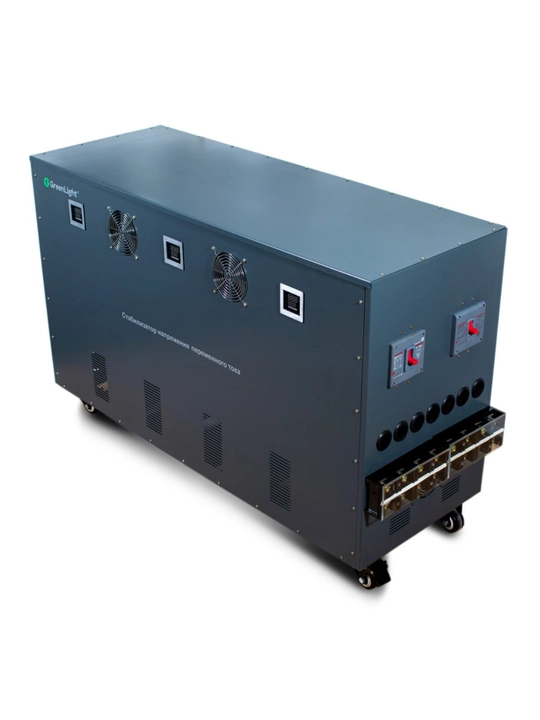GreenLight kuchlanish stabilizatori, uch fazali 380 V, servoprivodli (30–120 kVA)