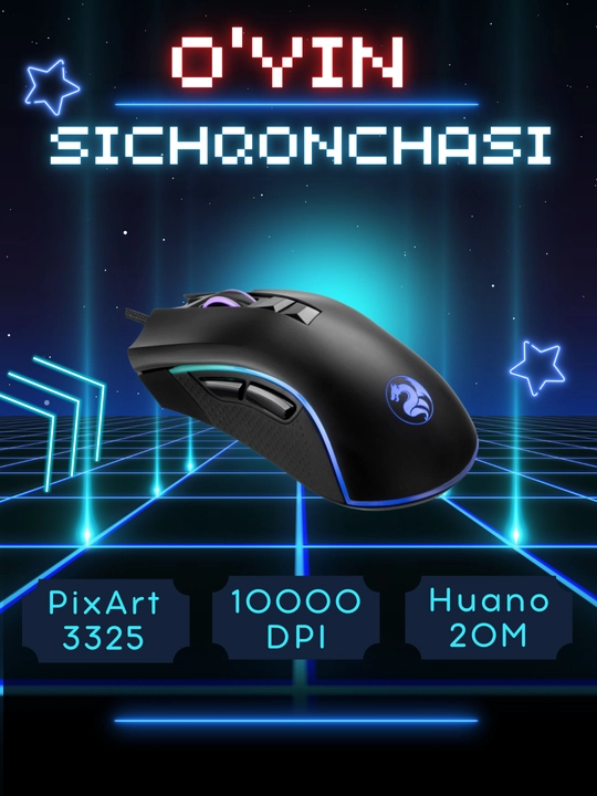 2E Gaming brendidan simsiz o'yin sichqonchasi MG340 WL, RGB,  500mAh,20G tezlanish - 
