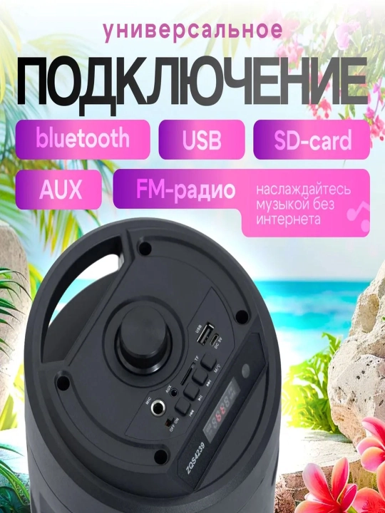 Katta Bluetooth simsiz karnay, karaoke, RGB yoritish, mikrofon va pult bilan