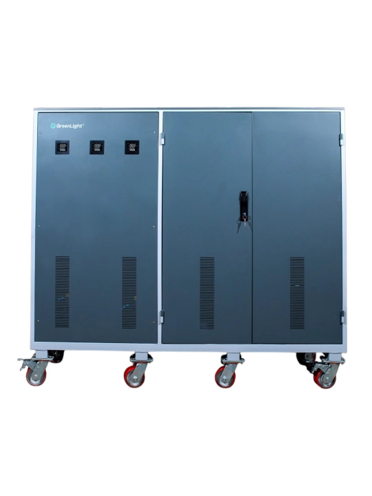 GreenLight kuchlanish stabilizatori, uch fazali 380 V, servoprivodli, 180–600 kVA