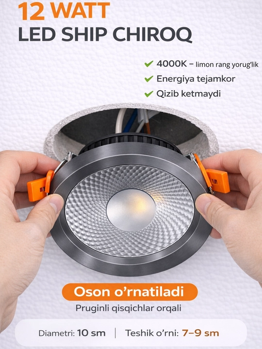 O‘rnatma LED shift yoritgichi