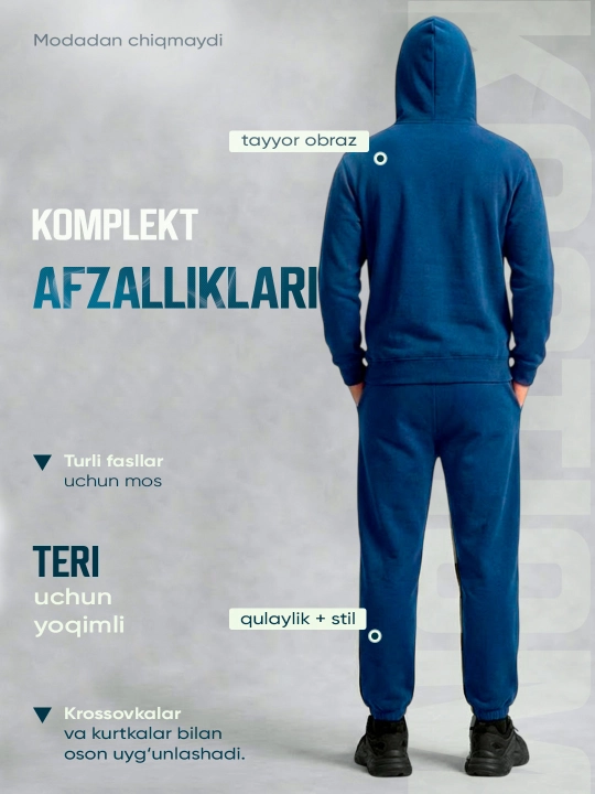 Erkaklar sport kostyumi, ikkilik kostyum, erkaklar kiyimi