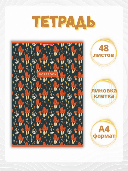 Тетради A4 для девочек, 48 листов, линейка и клетка, для школы, ВУЗов - 