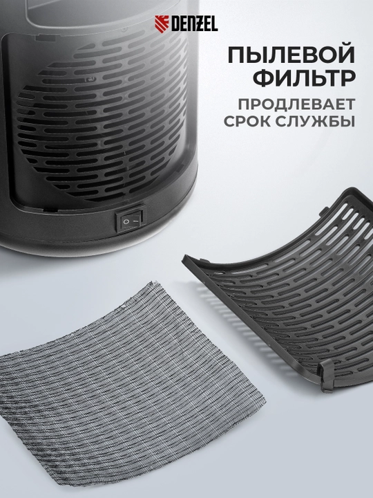 Тепловентилятор DENZEL DTFC-2000X, керамический, 2 кВт, wi-fi, динамик, вращение, 96426