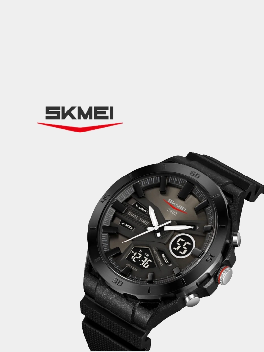 Skmei 2402 Luxury Dual time erkaklar kvarts soati