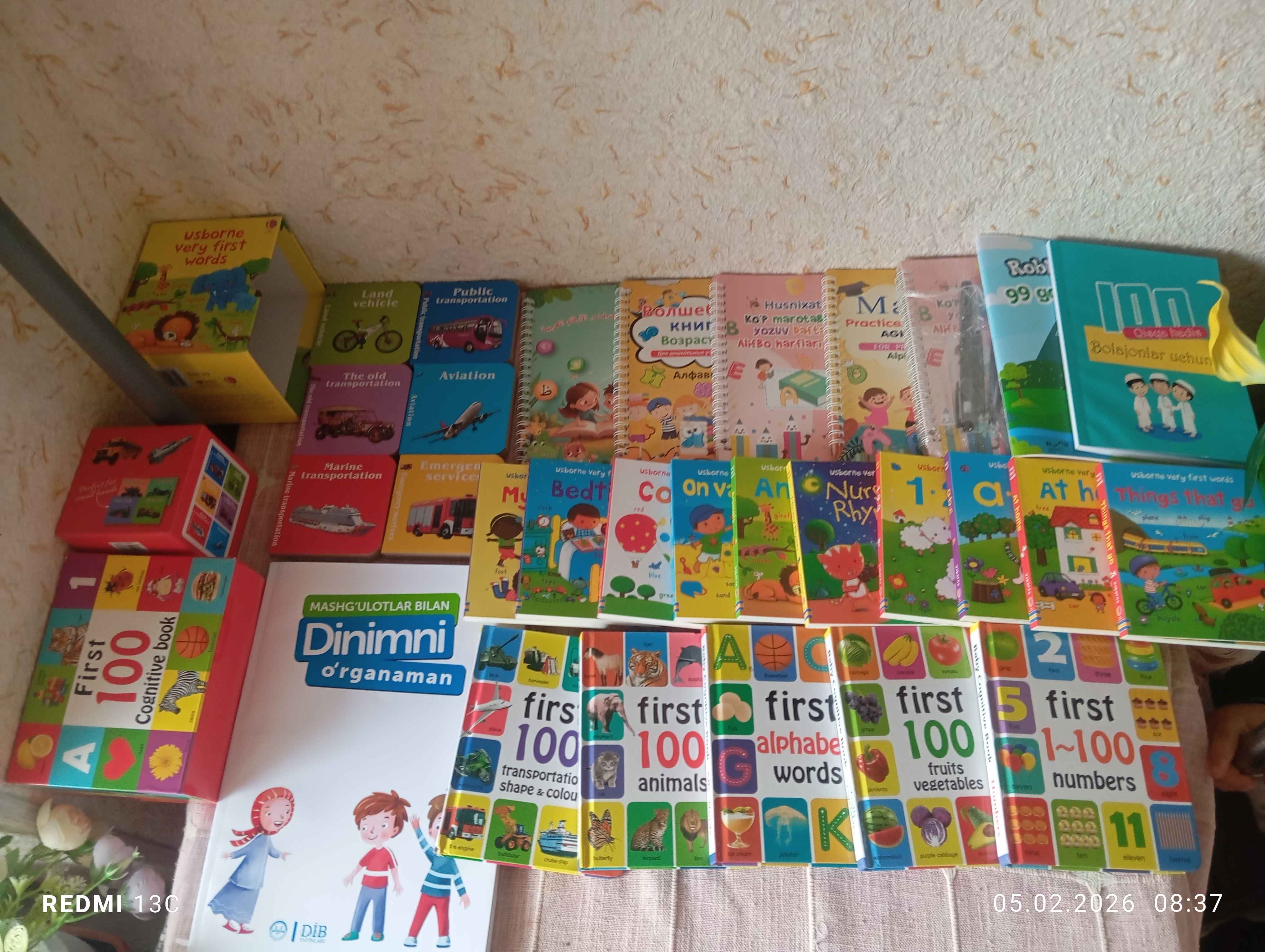 Ingliz tilini o'rganish, mening birinchi 100 ta so'zim, bolalar uchun rasmli kitoblar