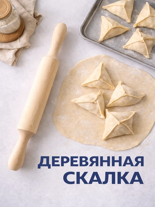 Yog‘och juva xamir uchun, somsa, non, chuchvara yoyish uchun tabiiy yog‘och - 