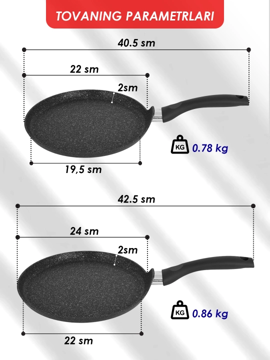 Kukmara Granit Ultra blinchik skovorodkasi, antipiqar qoplama, 22/24 sm, tutqichli