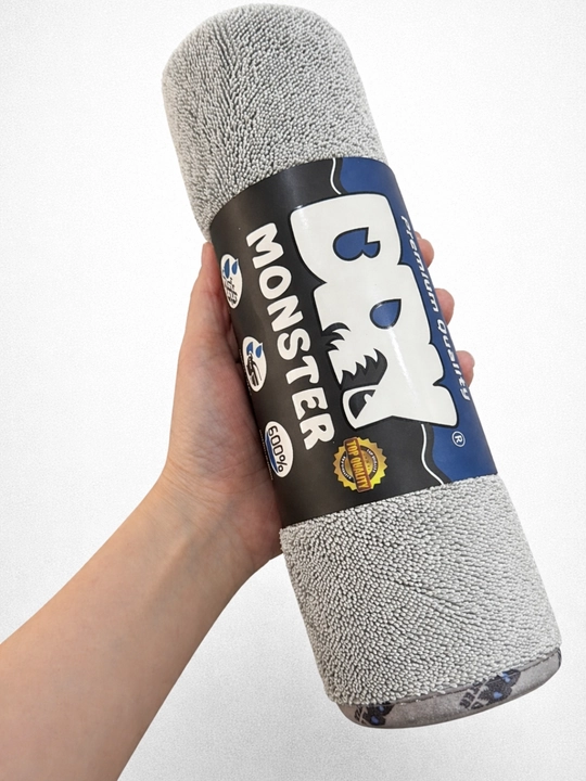 DRY MONSTER mikro tolali sochiq, 55 × 75 sm - avtomobilni quritish uchun super shimuvchi, - 