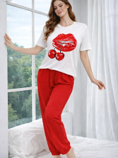 Ayollar uchun 2tasi 1da pijama, uy uchun to'plam, razmer standart 48-50-52