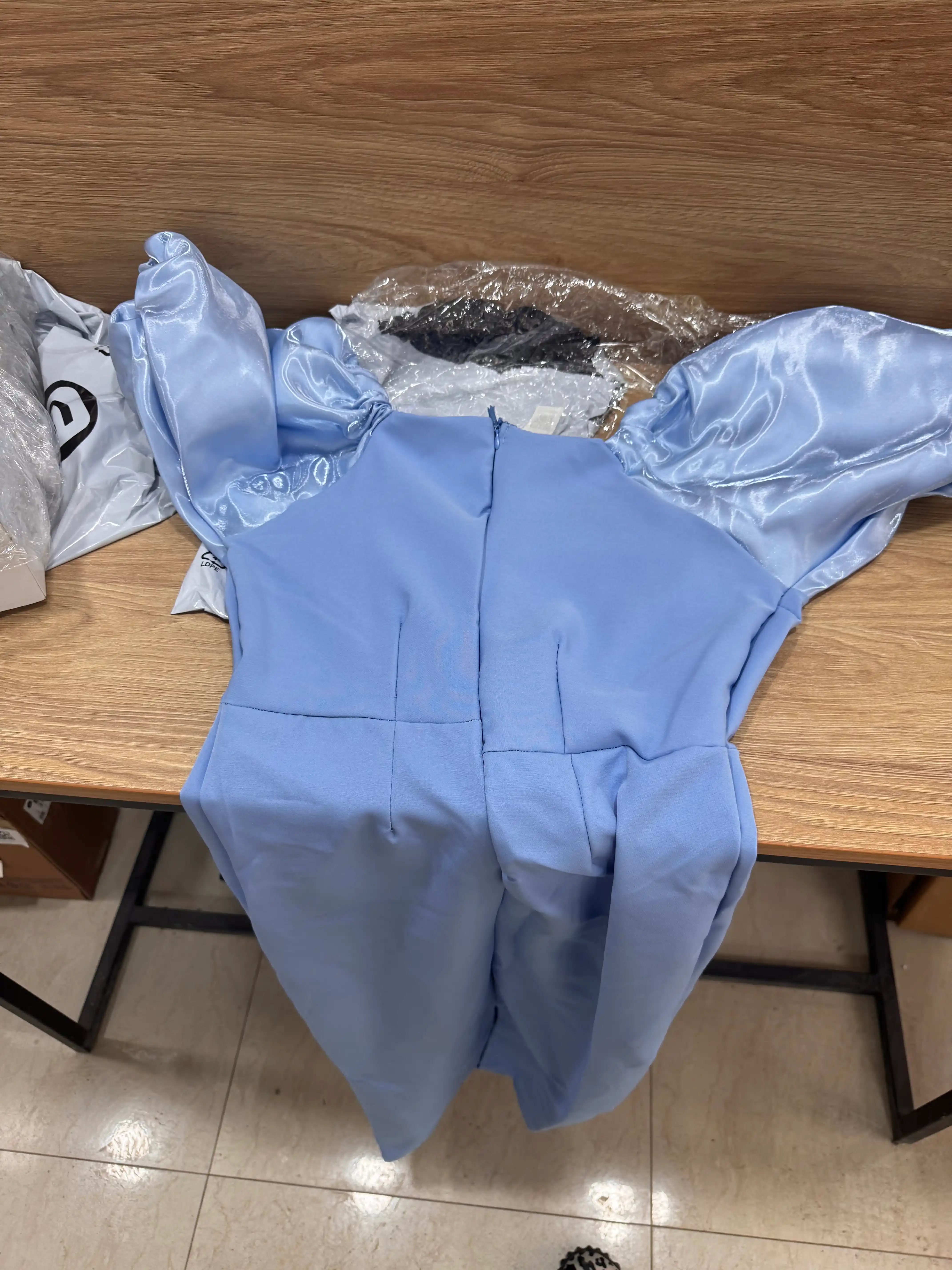 Bayramona oqshom libos , Ayollar uchun kechki uzun marvarid bezakli