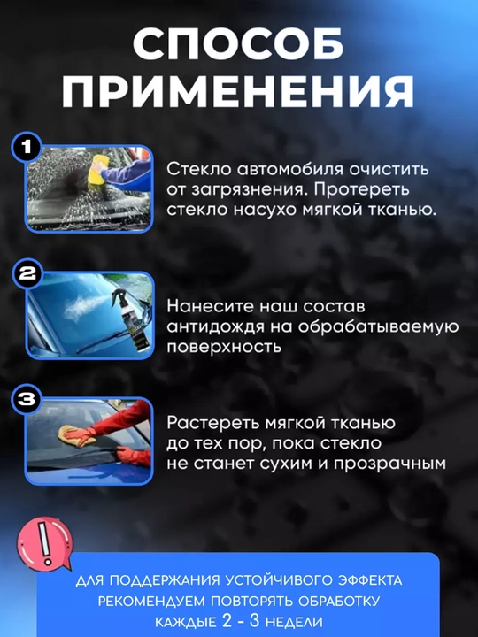 Гидрофобное покрытие для авто — защита от воды и грязи, 50 мл / 100 мл / 300 мл