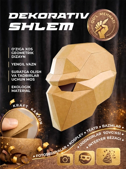 Dekorativ 3D maska Kraft karton - 