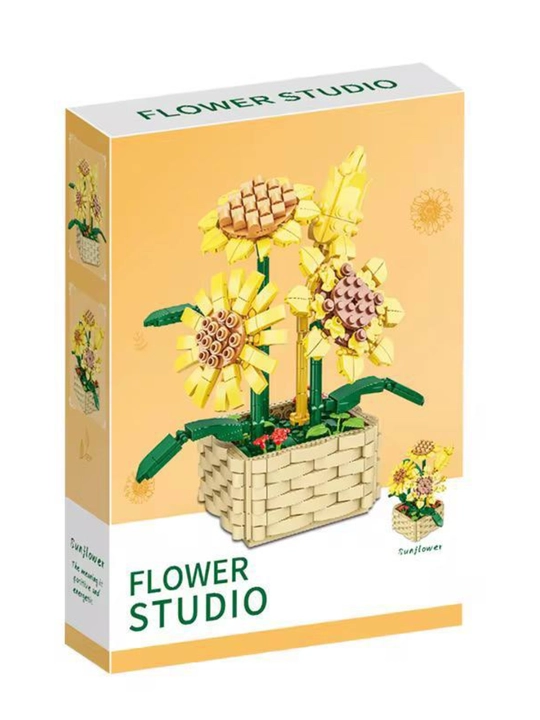 Flower Studio konstruktor guldasta kungaboqar, bolalar va kattalar uchun kreativ o‘yinchoq - 