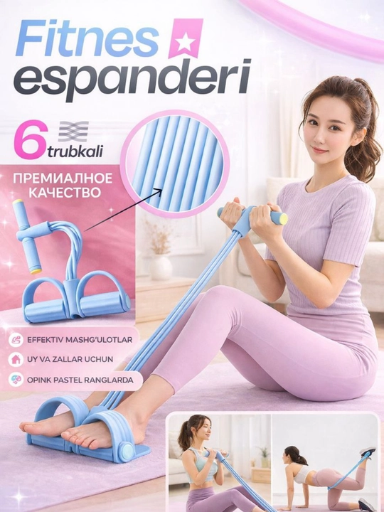 Espander - qo'l va oyoq presslari uchun vazn yo'qotish uchun trenajorka