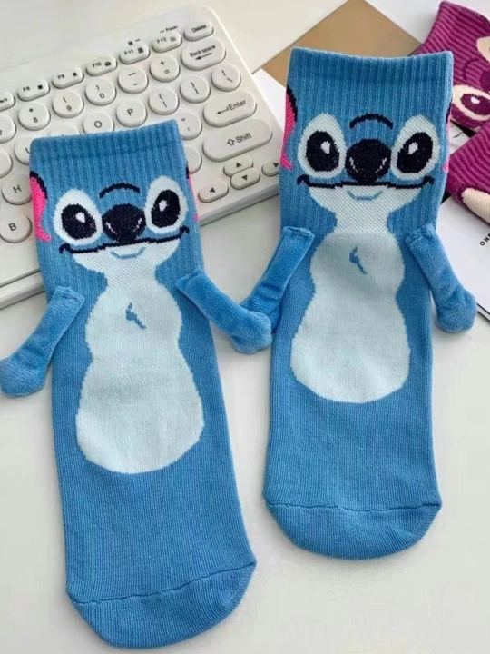 Магнитные парные носки с дизайном Stitch, для женщин и мужчин  36-42 - 