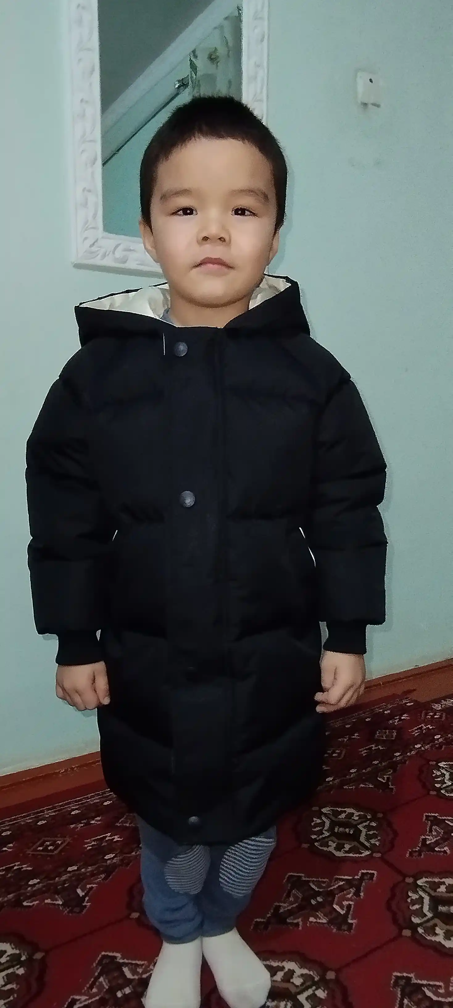 Bolalar uchun qishki kurtka, qizlar va o‘g‘il bolalar uchun, issiq, uzun va qalin kurtka