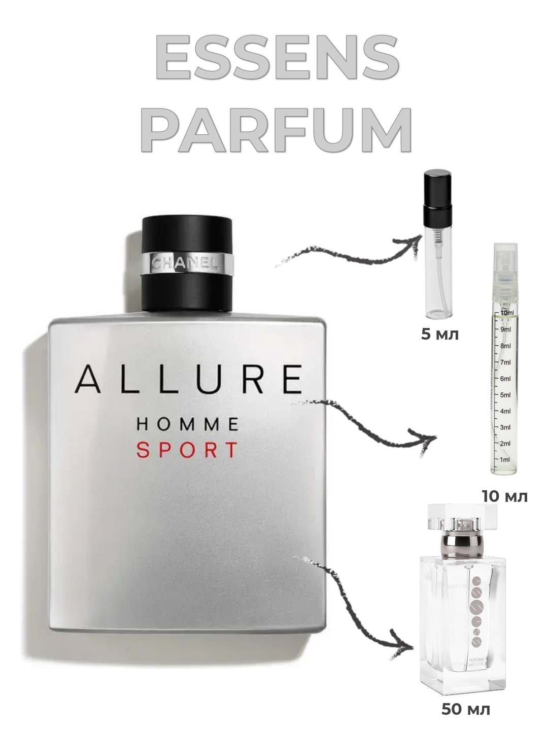 ESSENS m029, парфюм для мужчин, в стилистике Chanel Allure Homme Sport - 